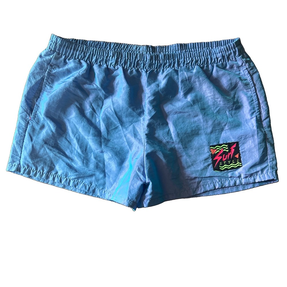 Vintage Surf Style Swim Shorts Size Large Retro Surf Surf Wear Lined Blue Purple